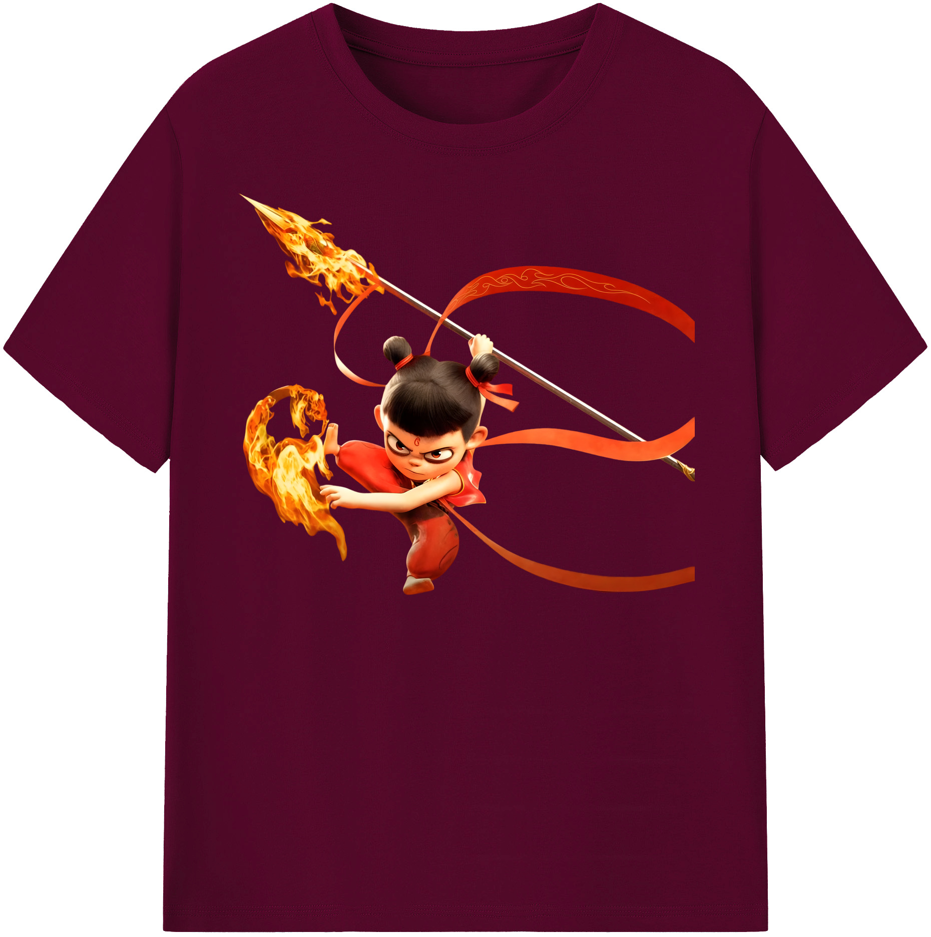 （画像用） Ne Zha 2 ナタ 魔童の大暴れ レディースカジュアルプリントTシャツ（綿100％）